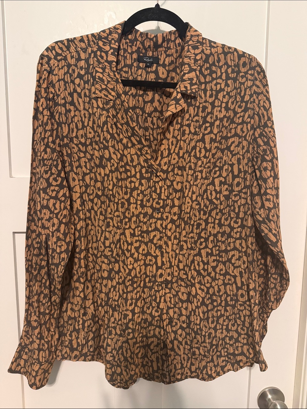 Rails Brown and Black Animal-Print Shirt